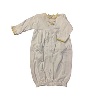 VTG Carters John Lennon Real Love Baby Gown White Yellow Giraffe Layette Newborn